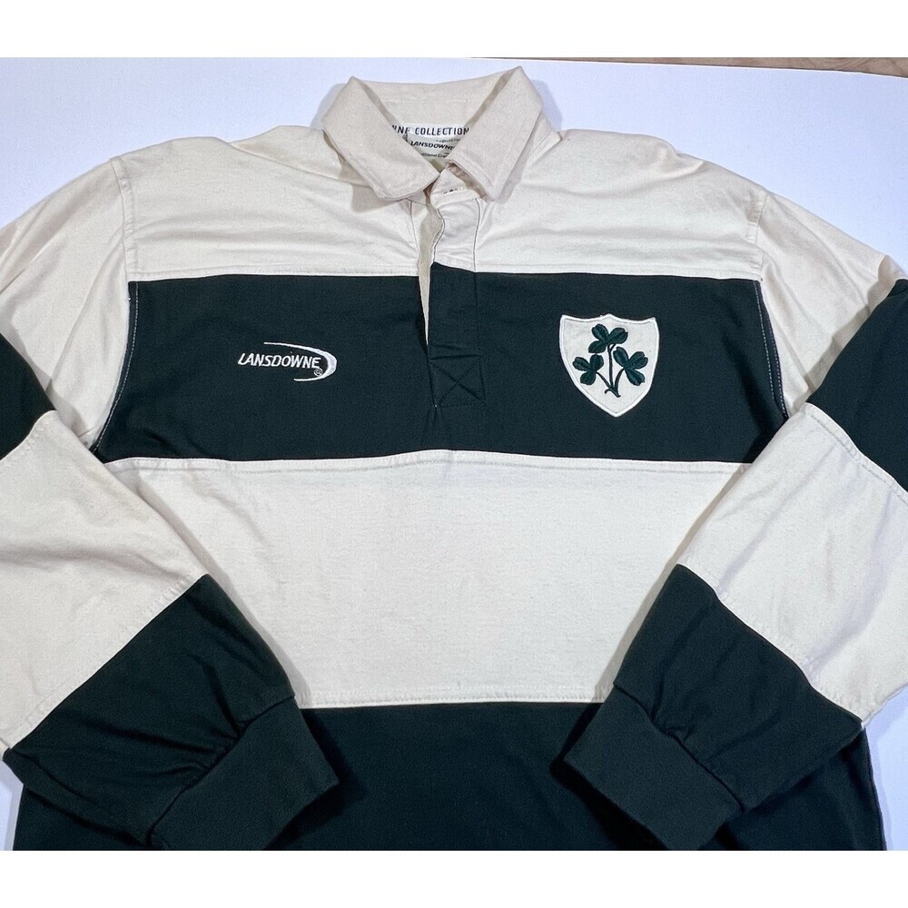 Landsdowne Collection Irish Rugby Shirt Long Sleeve Shamrock Crest Men's Small - Picture 3 of 11
